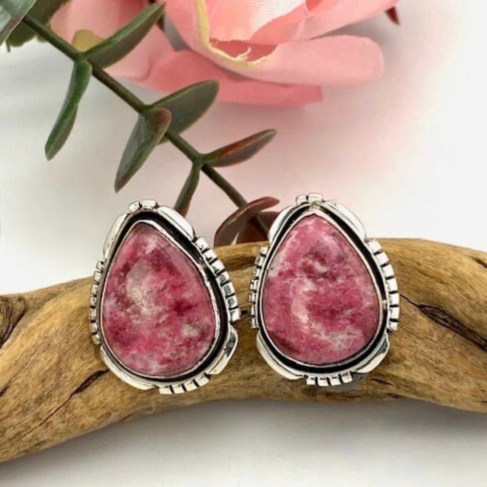 Thulite Shadow Box Post Earrings